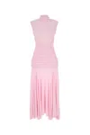 Magda Butrym Stretch Cupro Dress Flared Hem In Pink