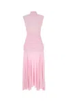 Magda Butrym Stretch Cupro Dress Flared Hem In Pink