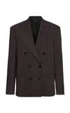 Magda Butrym Pinstripe Wool Blazer In Stripe