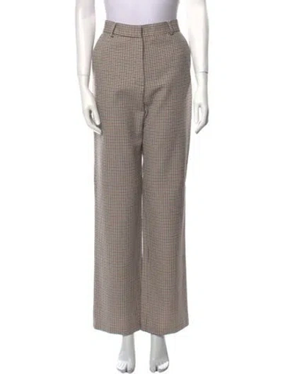 Pre-owned Magda Butrym Plaid Print Straight Leg Pants W/ Tags