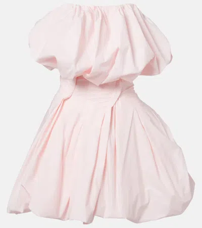 Magda Butrym Pleated Cotton Bustier Dress In Pink