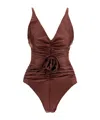 Magda Butrym Ruffled One-piece Swimsuit With In Red