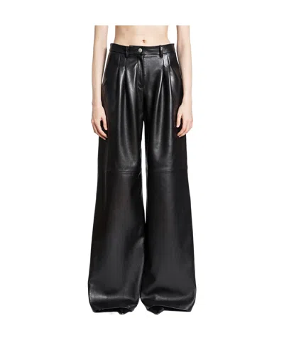 MAGDA BUTRYM PLEATED LEATHER PANTS
