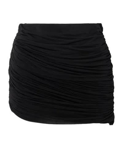 Magda Butrym Ruched Stretch-jersey Mini Skirt In Black