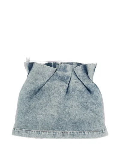 Magda Butrym Pleated Mini Skirt In Blue