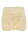 Magda Butrym Cream Stretch Cupro Mini Skirt In Neutral