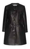 Magda Butrym Pleated Sheep Leather Coat In Black