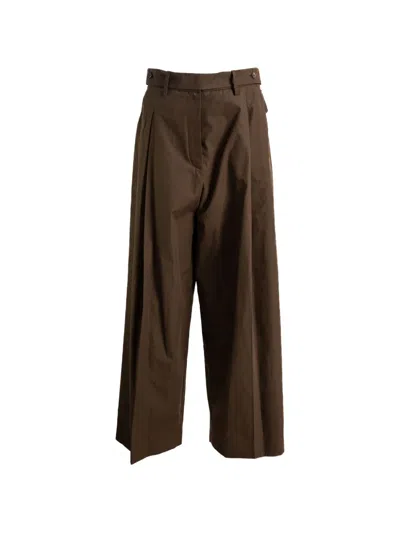Magda Butrym Pleated Tailored Trousers In Brown