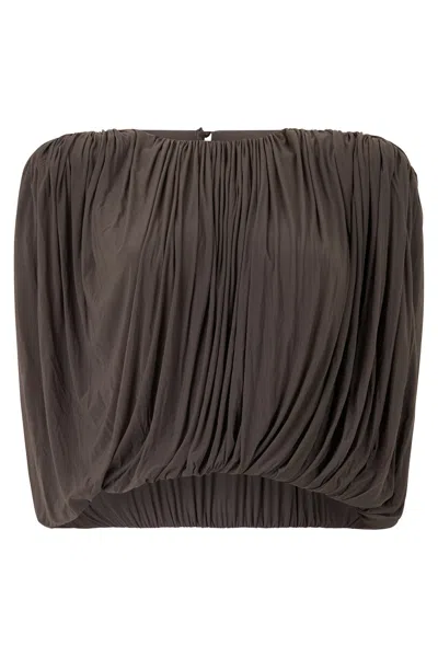 Magda Butrym Pleated Tank Top In Brown