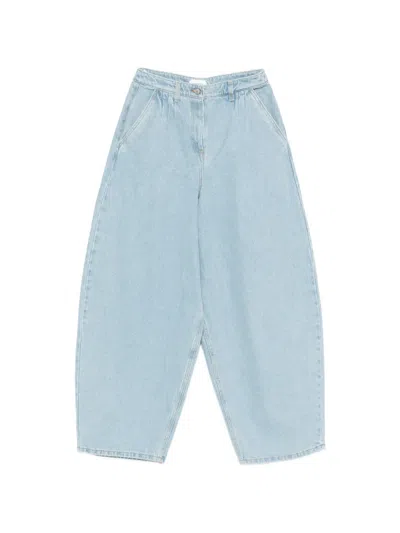 Magda Butrym Pleated Widw-leg Jeans In Blue