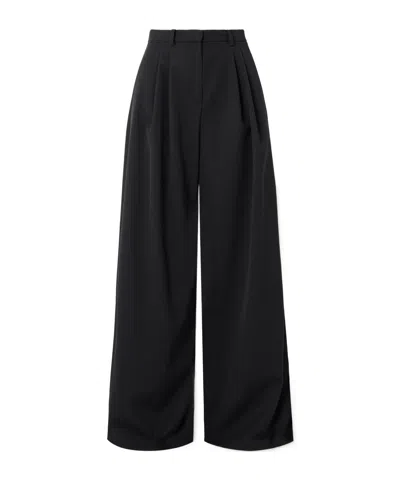 Magda Butrym Pleated Wool-twill Wide-leg Pants In Black