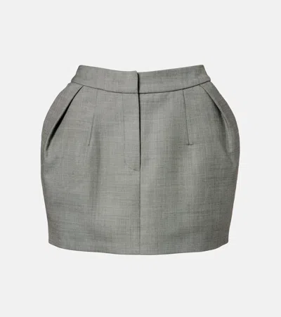 Magda Butrym Number Fourteen Pleated Shorts Side And Back Pockets In Gray