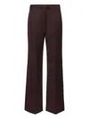 Magda Butrym Pleats Flared Trousers In Burgundy