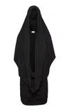 Magda Butrym Plunging Hooded Mini Dress In Black