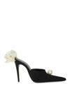 Magda Butrym Pointed Toe Satin Mules In Black