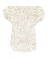 Magda Butrym Ruched Polka-dot Print Stretch-silk Chiffon Top In White