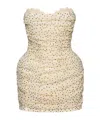 Magda Butrym Polka Dot Off-the-shoulder Ruffle Dress In Brown