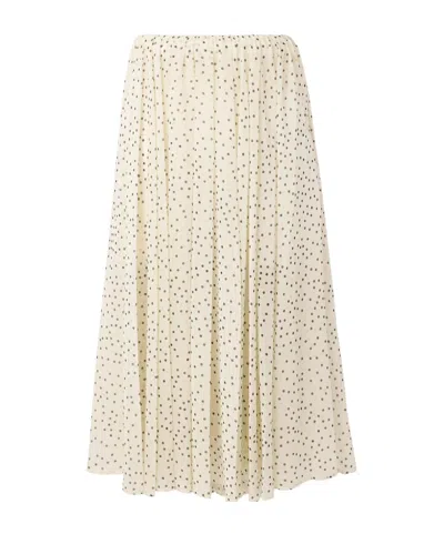 Magda Butrym Pleated Polka-dot Silk-blend Chiffon Midi Skirt In Multi