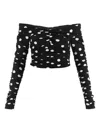 Magda Butrym Polka Dot-print Crop Top In Black