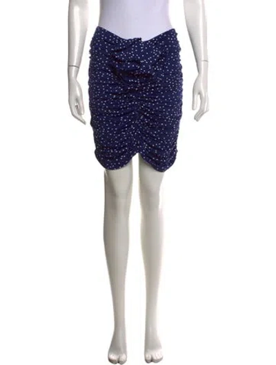 Pre-owned Magda Butrym Polka Dot Print Mini Skirt In Blue