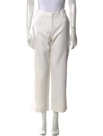 Pre-owned Magda Butrym Ponyhair Wide Leg Pants In Neutral