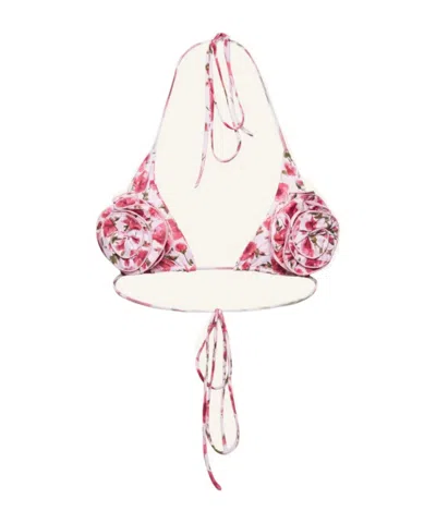 MAGDA BUTRYM MAGDA BUTRYM FLORAL STRAPPY TRIANGLE BIKINI TOP