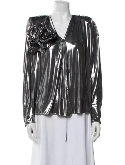 Pre-owned Magda Butrym Printed Evening Jacket In Gray