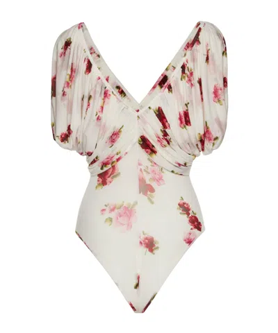Magda Butrym Printed Knitted Jumpsuit In White