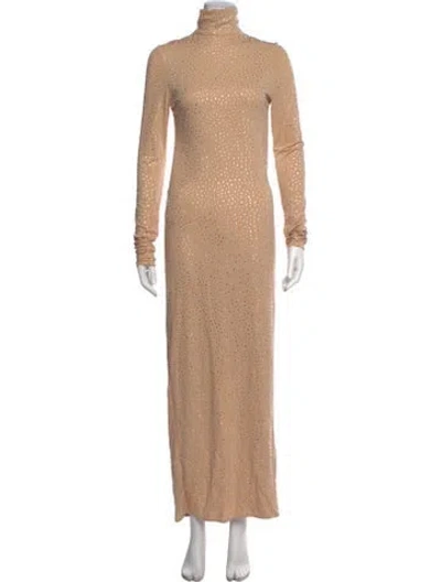 Pre-owned Magda Butrym Printed Long Dress In Neutral