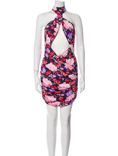 Pre-owned Magda Butrym Printed Mini Dress In Blue