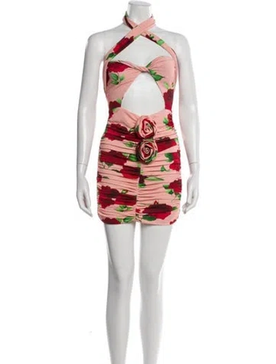 Pre-owned Magda Butrym Printed Mini Dress In Pink