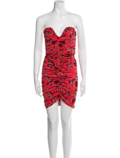 Pre-owned Magda Butrym Printed Mini Dress In Red