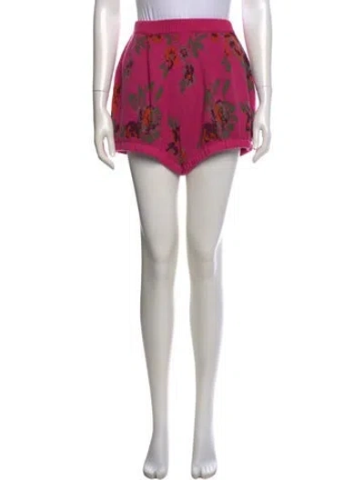 Pre-owned Magda Butrym Printed Mini Shorts In Pink
