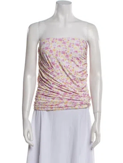 Pre-owned Magda Butrym Printed Strapless Top In Multi