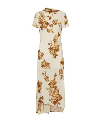 Magda Butrym Floral-print Stretch-jersey Midi Dress In White