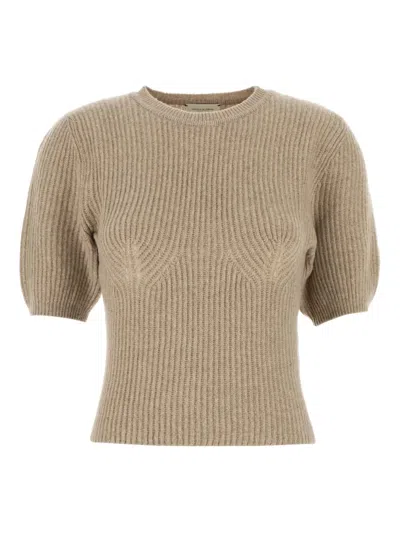 Magda Butrym Puff-sleeve Ribbed T-shirt