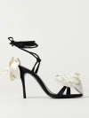 Magda Butrym 105 Double Flower Satin Sandals In Black