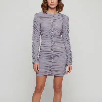 Pre-owned Magda Butrym Purple Ruched Long Sleeve Mini Dress S
