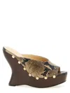 Magda Butrym Python-print Calfskin Wedge Sandal In Brown