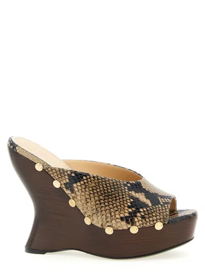 Magda Butrym Python-print Calfskin Wedge Sandal In Brown