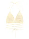 Magda Butrym Off-white Floral Bikini Top In Gray
