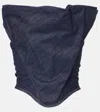 Magda Butrym Strapless Stretch-silk Corset Top In Blue