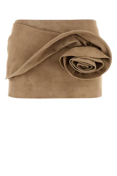 Magda Butrym Re25 Leather 18 Skirt Beige In Brown
