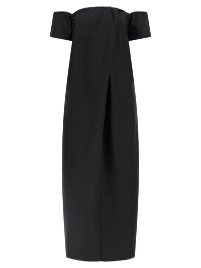 Magda Butrym Re26 18 Off Shoulder Midi Piece In Black