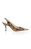 Magda Butrym Re26 Low Slingbacks Beige Snake Leather In White