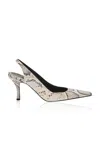 Magda Butrym Re26 Low Slingbacks Grey Snake Leather In Gray