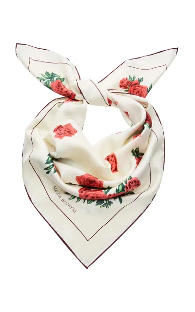 Magda Butrym Re26 Scarf 01 Cream Print In White