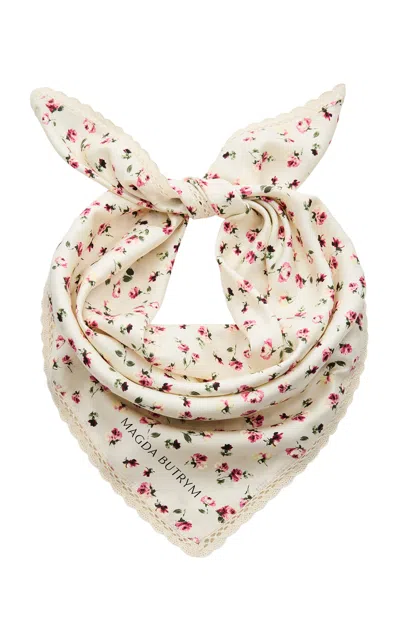 Magda Butrym Re26 Scarf 02 Cream Print In White