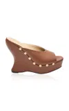 Magda Butrym Re26 Wedge Sandals Brown Leather