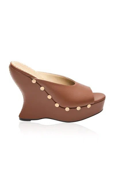 Magda Butrym Re26 Wedge Sandals Brown Leather